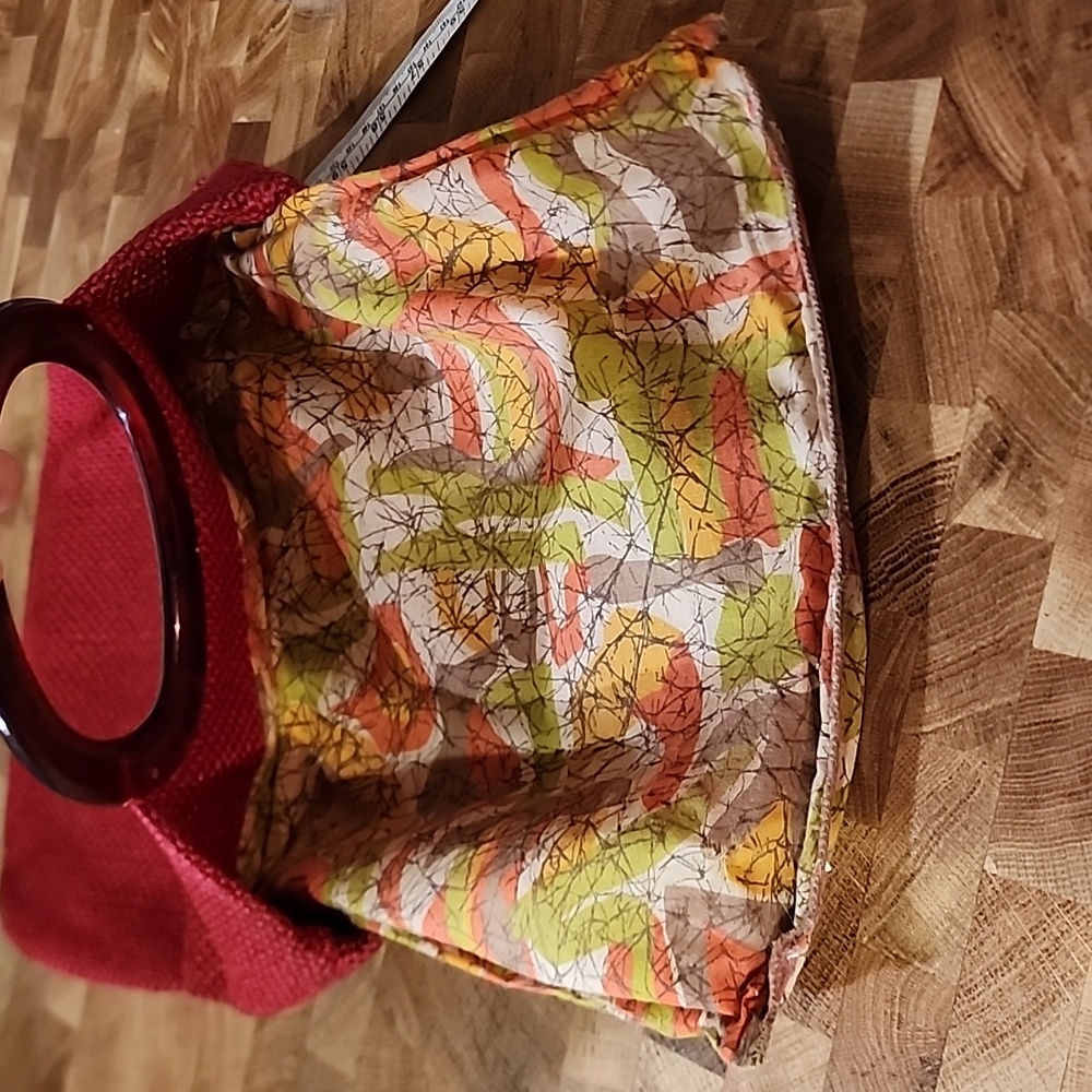 Vintage MCM red Jute Hand bag clutch - Picture 15 of 16
